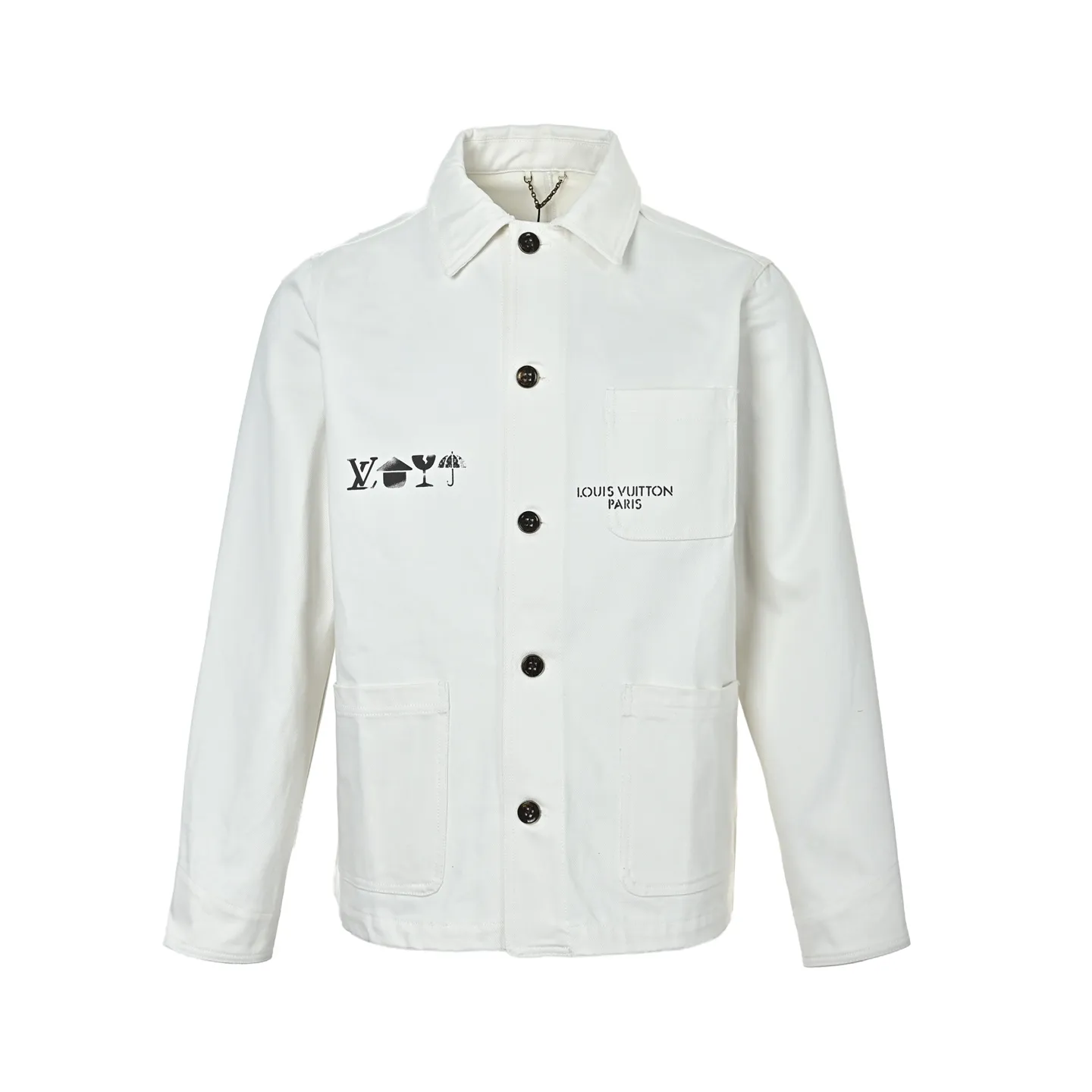 Louis Vuitton/Louis Vuitton Logo Printed Three Pocket Cargo Jacket Jacket